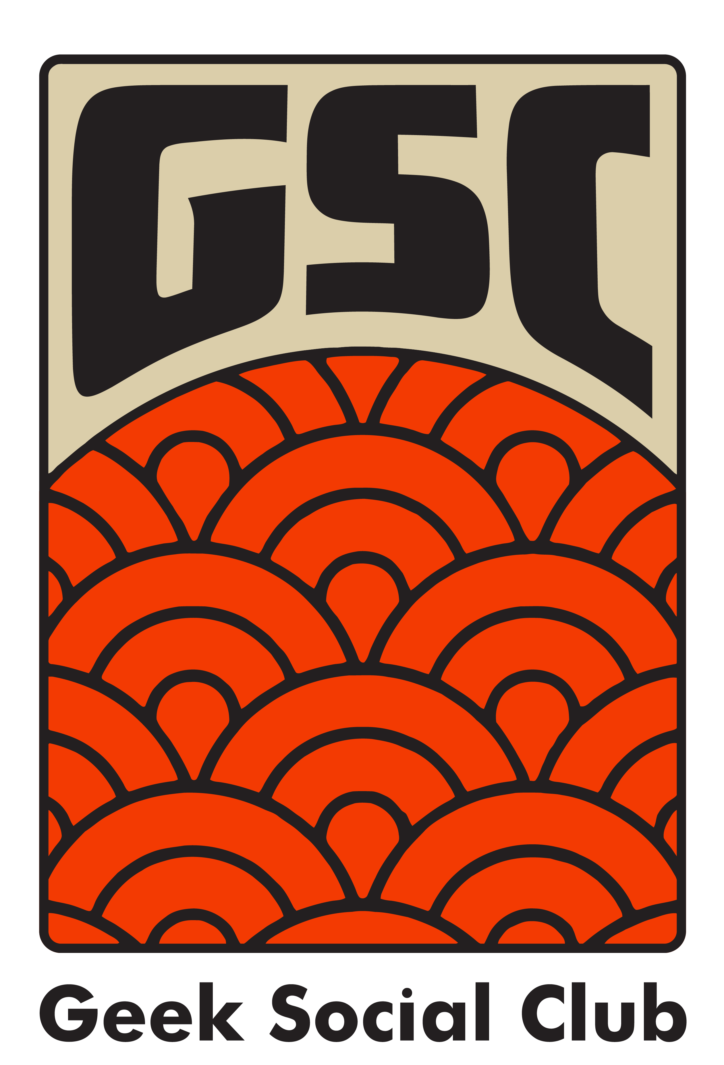 Logo de l'entreprise GSC, qui represente des vagues oranges faisant references a des couches d'impression 3D.